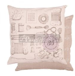 POSZEWKA DEKORACYJNA NA PODUSZKĘ Clayre&Eef - Przybory do szycia - RETRO, KWADRAT 50