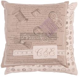 POSZEWKA DEKORACYJNA NA PODUSZKĘ Clayre&Eef - Nici i guziki - RETRO, KWADRAT 40