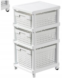 Szafka mobilna na kółkach łazienkowa z koszykami wysuwanymi regał kuchenny