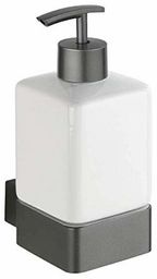 WENKO dozownik mydła Montella  dozownik mydła w płynie do wkręcania, nierdzewny Pojemność: 0,36 l, aluminium, 7,3 x 17 x 10,2 cm, antracyt