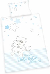 Herding Baby Best ekologiczny zestaw pościeli, certyfikat GOTS, dwustronny motyw, poszewka na poduszkę 40 x 60 cm z zakładką hotelową, poszwa na kołdrę 100 x 135 cm z listwą guzikową, bawełna/flanela,