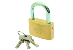 Kłódka LOB mosiężna zasuwkowa KM 60, 3 klucze (małe)