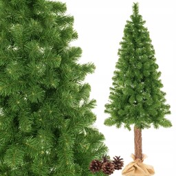 Choinka Sztuczna Na Pniu Sosna zielona naturalna Duża Gęsta 220cm Premium