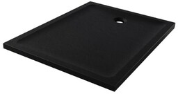 New Trendy Mild Stone Brodzik akrylowy prostokątny 80x90x4,5 cm czarny B-0590