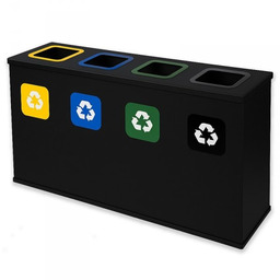 Alda Poland Sp. Z O.o. - Producent Koszy Na Odpady Stacja do segregacji EKO STATION 4 strumienie black&black ( 4x60l )