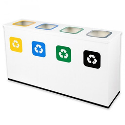 Alda Poland Sp. Z O.o. - Producent Koszy Na Odpady Stacja do segregacji EKO STATION 4 strumienie white&white ( 4x60l )