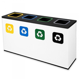 Alda Poland Sp. Z O.o. - Producent Koszy Na Odpady Stacja do segregacji EKO STATION 4 strumienie white&black ( 4x60l )