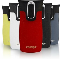 Contigo West Loop Mini Autoseal Kubek podróżny, ze stali nierdzewnej, termos próżniowy, szczelny kubek, kubek na kawę na wynos, z łatwą do czyszczenia, bez BPA, jagoda goji, 300 ml