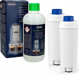 Mocny DeLonghi Odkamieniacz 500ml 2x Filtr AquaLunga do Ekspresu DeLonghi