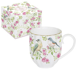 KUBEK PORCELANOWY Spring Time - Wiosenne Ptaki i Róże