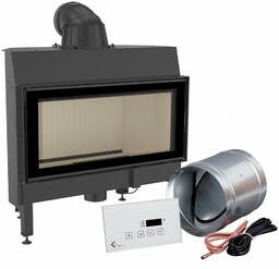 Inteligentny kominek powietrzny stalowy KRATKI NADIA 14 kW Ø 200 MSK