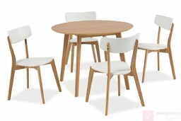 Stół MOSSO II Signal Dąb naturalny + biały, ø100