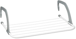 Relaxdays Suszarka na pranie  do zawieszenia grzejników i stelaży balkonowych, mała, duża pojemność suszenia 3 m, biała, 52 cm długości