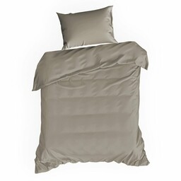 Eurofirany Pościel satynowa 140x200 Nova jasnobrązowa dwustronna