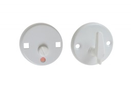 Szyld drzwiowy okrągły blokada WC biała