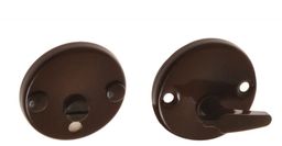 Szyld drzwiowy okrągły blokada WC brązowa