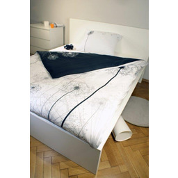 Faro Pościel bawełniana 160x200 Dmuchawce biała szara czarna WZ 06 7014