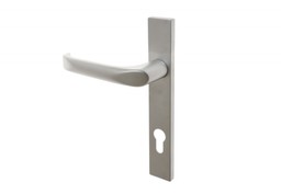 Klamka drzwiowa FAM 14302 92/204/32 PCV chrom matowy prawa (3 śruby)