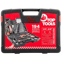 TOP TOOLS Zestaw narzędziowy 1/4, 3/8 (194 szt.) Zyskaj