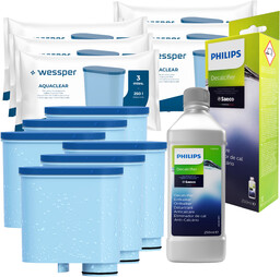 6x Wessper filtr do wody do ekspresu Philips Saeco odkamieniacz Philips