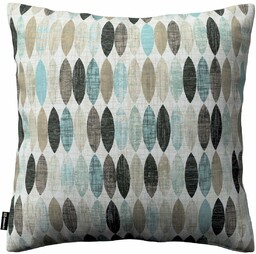 Poszewka Kinga na poduszkę, wzory w odcieniach błękitu, beżu i czarnego na jasnym tle , 50 x 50 cm, Modern