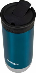 Contigo Huron 2.0 Snapseal Kubek podróżny, ze stali nierdzewnej, termos próżniowy, szczelny, kubek na kawę na wynos, z łatwą do czyszczenia pokrywką, bez BPA, jagodowy, 470 ml
