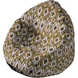 Worek do siedzenia, kremowe wzory azteckie na oliwkowym tle, Ø50 x 85 cm, Cosy Home