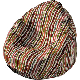 Worek do siedzenia, czerwono-zielone pasy na kremowym tle, Ø50 x 85 cm, Cosy Home