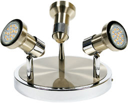 Candellux ARKON 98-60051 plafon lampa sufitowa satyna nikiel+chrom metalowy klosz 3X50W GU10 SAT 28cm