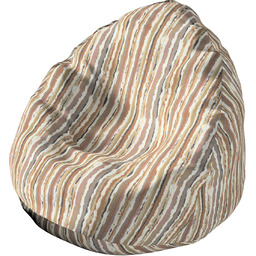Worek do siedzenia, oliwkowo-pomarańczowe pasy na kremowym tle, Ø60 x 105 cm, Cosy Home