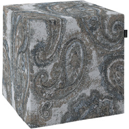Pufa kostka, niebiesko-zielony paisley na kremowym tle, 40 x 40 x 40 cm, Cosy Home