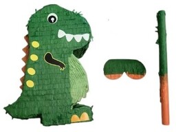 Pinata Piniata Dinozaur Z Kijem I Opaską Na Oczy / Duża 38X25X9Cm / Piękna
