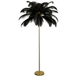 EUROFIRANY Lampa podłogowa Feri 432983 Czarno-złoty wysokość 180 cm