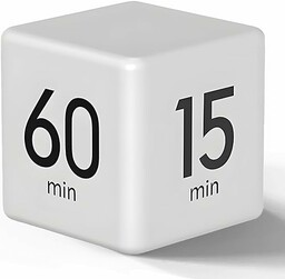TFA Dostmann Cyfrowy zegar Cube Timer, kostka, stoper, 6 x 6 x 6 cm, biały, 38.2032.02