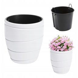 Doniczka Donica Na Taras Do Domu Kwietnik Duża 40x43 CM Biała Plastikowa