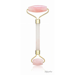 Lash Brow - Akrylowy roller / masażer do twarzy - Różowy kwarc Premium + SILIKONOWY POKROWIEC