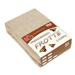 KARO Prześcieradło frotte z gumką 140x200 beżowe cappuccino 076 grube 200g/m2