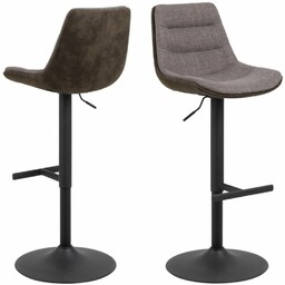 Hoker do kuchni z oparciem, obrotowy Adisa (00520), szaro-brązowy