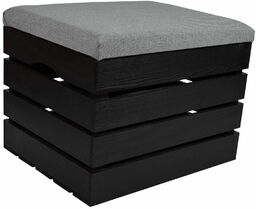 Robeel PUFA KUFER SKRZYNIA drewniana sosnowa siedzisko 50cm MALOWANA CZARNA - 50 wzorów