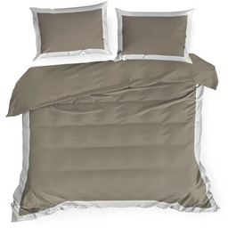 EUROFIRANY Pościel Laura 160 x 200 cm Ciemnobeżowo-biały