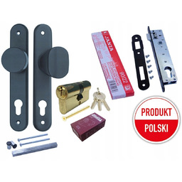 Gałka Pochwyt Zamek 90/22 Wkładka Do Furtki 3 Klucze Grafit Zestaw Premium