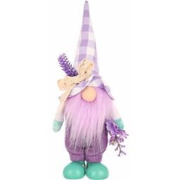 SASKA GARDEN Skrzat wielkanocny Gnom z lawendą Boy Fioletowy 25 cm