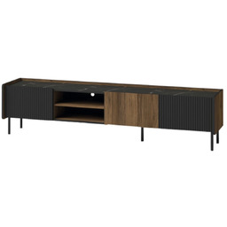 Szafka RTV 200 cm PRESTIGO P8 na nóżkach, ryflowana, marmur