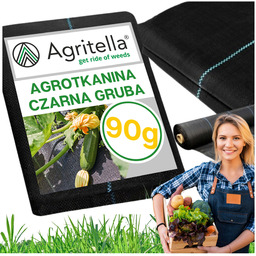 Agrotkanina 0,6x100m 90g Uv+ Czarna Mata Ściółkująca Włóknina Na Chwasty
