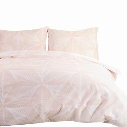 Darymex Pościel flanelowa 160x200 31506/1 pudrowa różowa biała liście geometria Flanelove