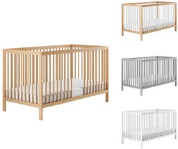 Be4Home Łóżeczko Drewniane 120X60 Naturalne + Materac