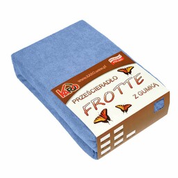 KARO Prześcieradło frotte z gumką 80x200 niebieskie 038 grube 200g/m2