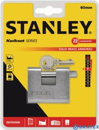 Kłódka Stanley S742-022 Trzepieniowa 60MM Mosiądz