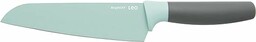 BergHOFF Leo ceramiczny nóż Santoku z powłoką nieprzywierającą z uchwytem Soft Touch, 17 cm, stal nierdzewna, zielony, 6,5 x 31,5 x 2 cm