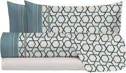Laura Biagiotti, Zestaw Podwójnych Pościeli Bawełna, Pełna Łóżko, 100% Bawełna, Pościel Powyżej, Pościel Z Narożnikami, Para Poszewki, Fantazja Geometryczna, Ropa
